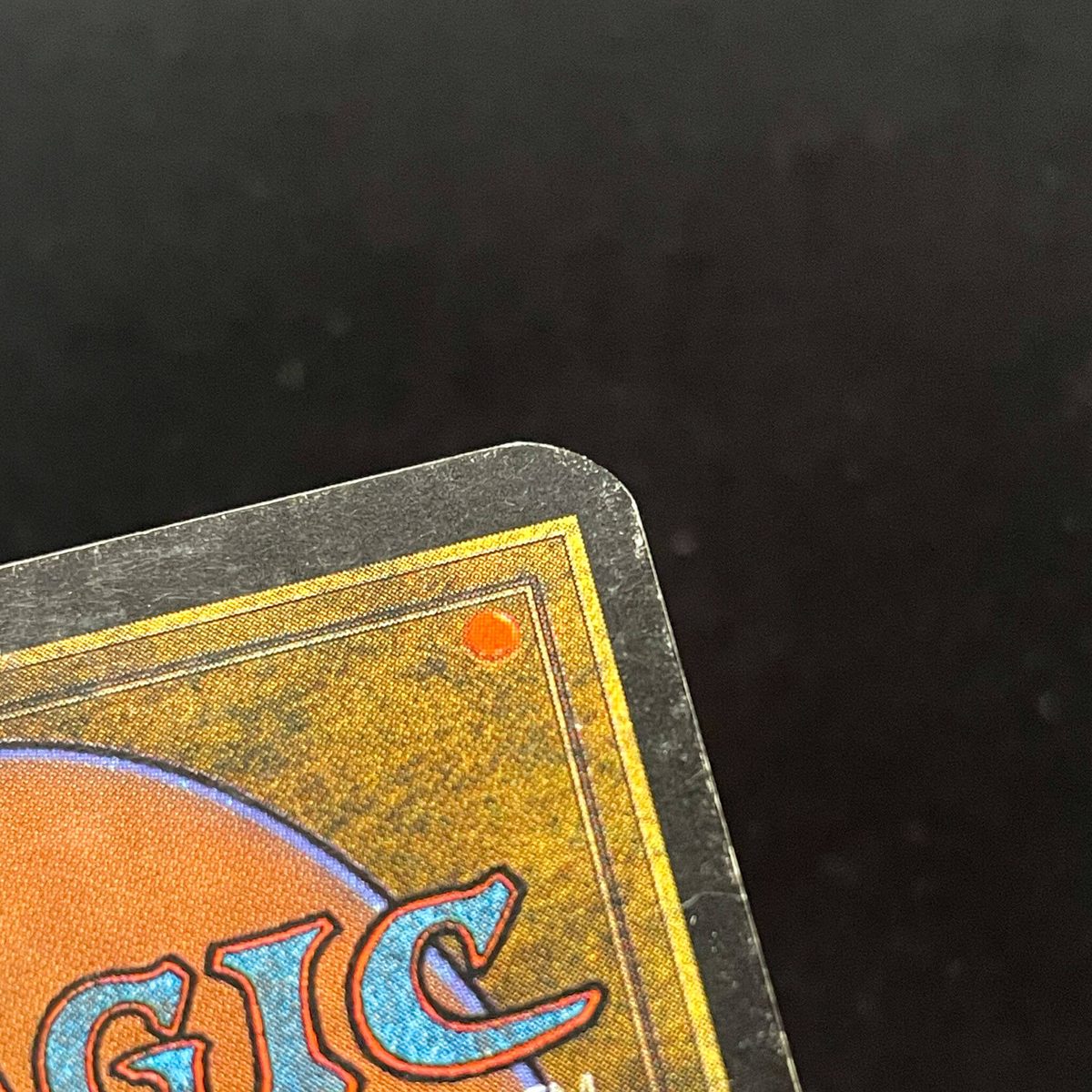 Esquina de una carta de Alpha vista de cerca